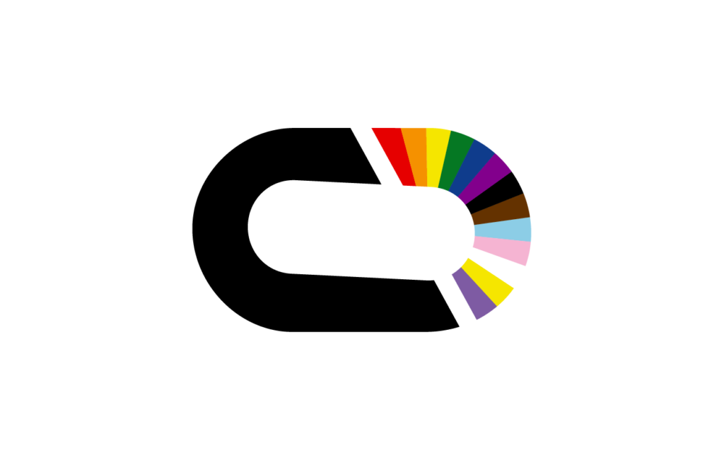 RDD-Logo mit Pride-Farben