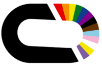 RDD Logo mit Regenbogen-Akzenten